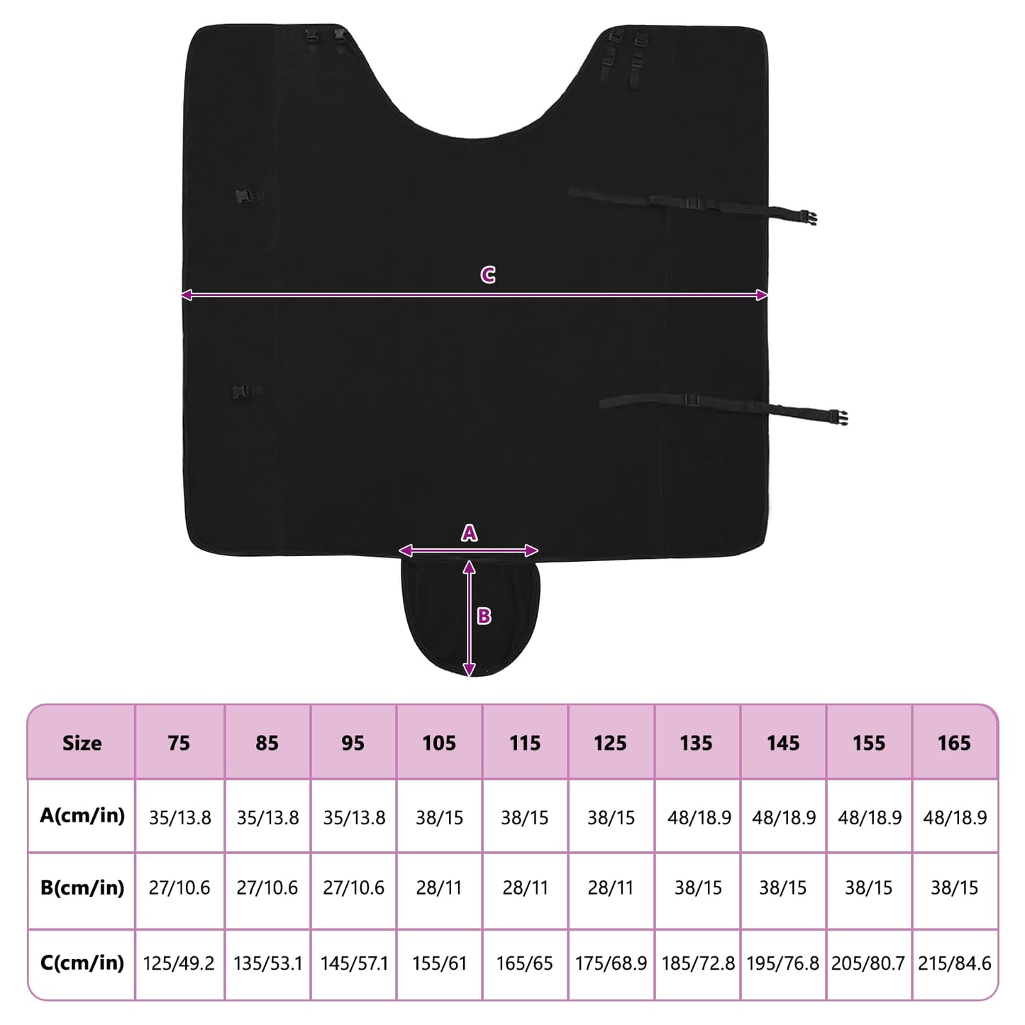 Horse Blanket Black 145 cm Polyester