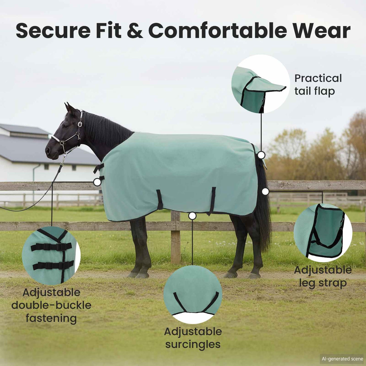 Horse Blanket Special Green 85 cm Polyester