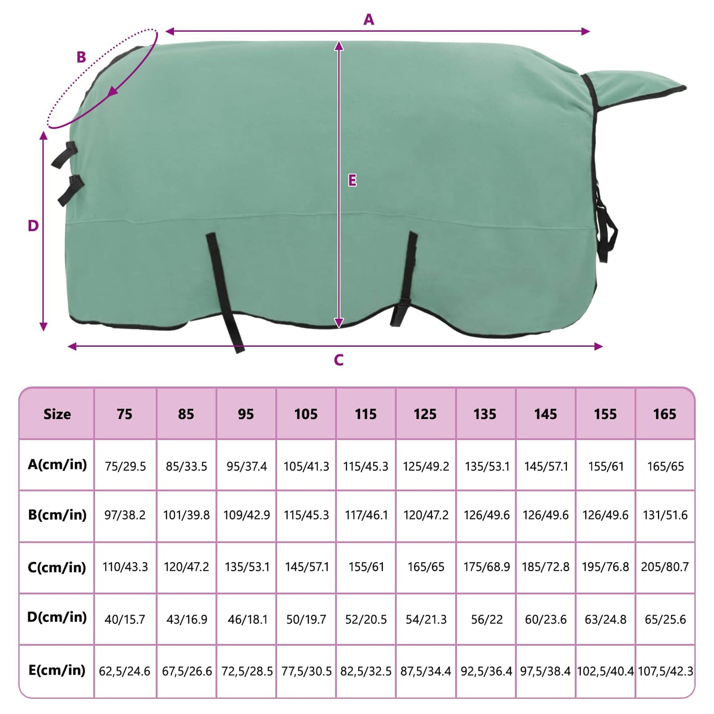 Horse Blanket Special Green 165 cm Polyester