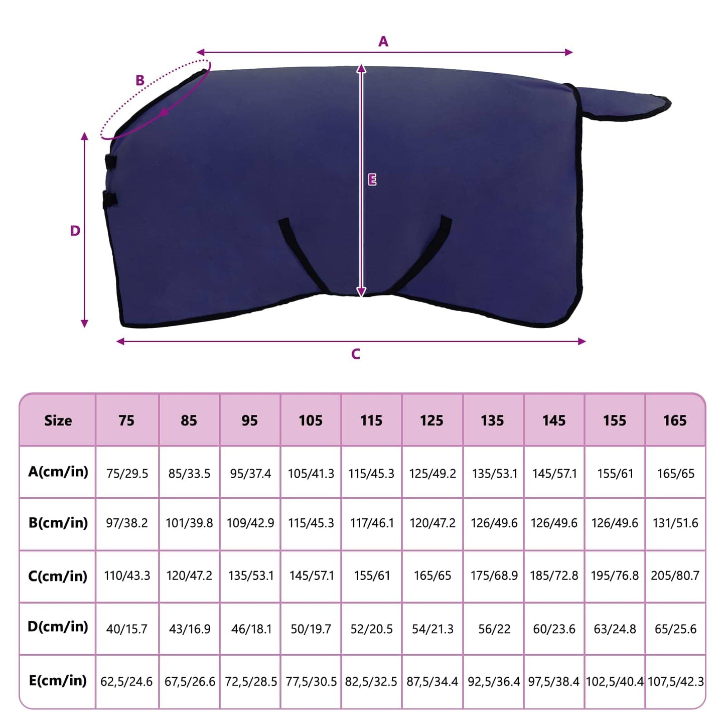 Horse Blanket Navy Blue 105 cm Polyester