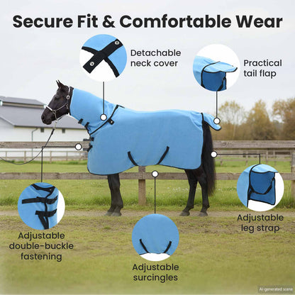 Horse Blanket Full Aqua 105 cm Polyester