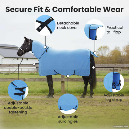 Horse Blanket Full Aqua 145 cm Polyester