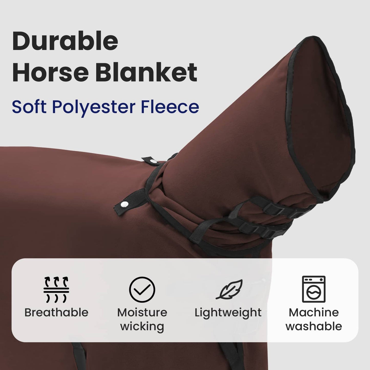 Horse Blanket Full Dark Brown 75 cm Polyester