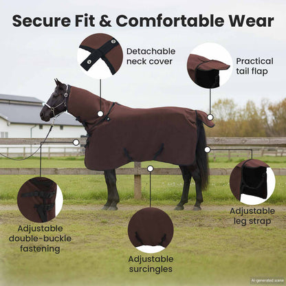 Horse Blanket Full Dark Brown 75 cm Polyester