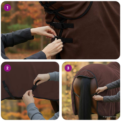 Horse Blanket Full Dark Brown 115 cm Polyester