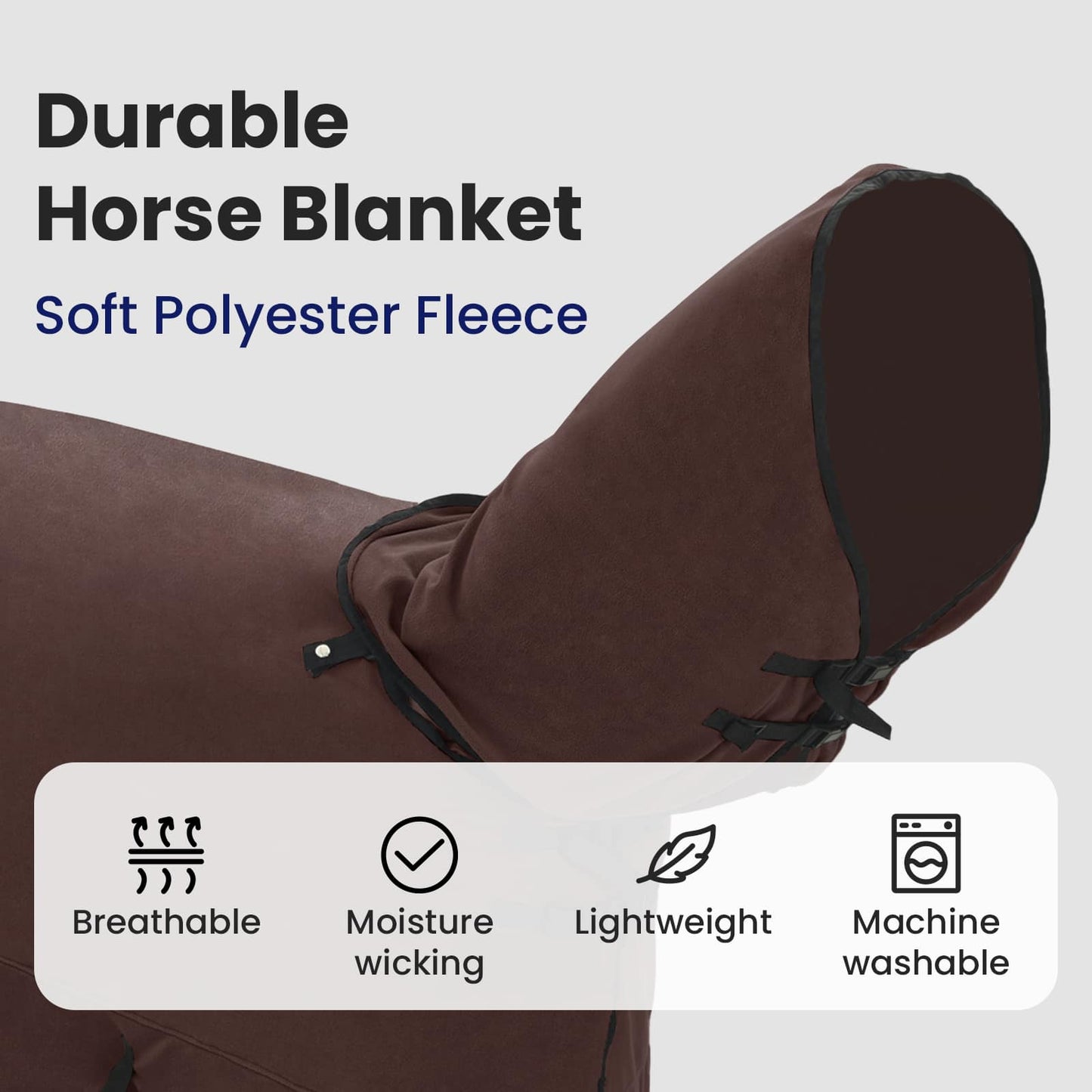 Horse Blanket Full Dark Brown 135 cm Polyester