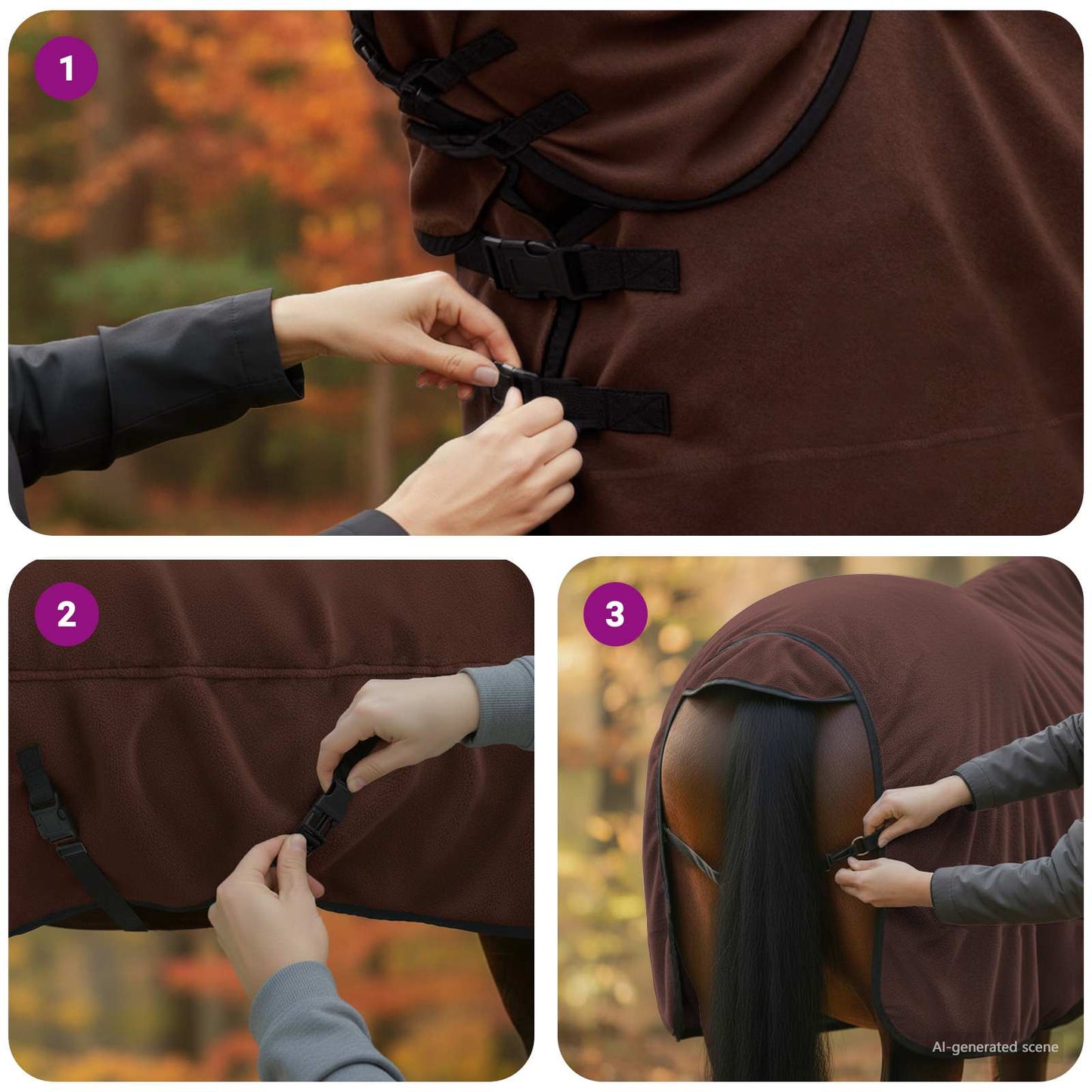 Horse Blanket Full Dark Brown 145 cm Polyester