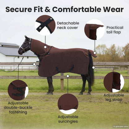 Horse Blanket Full Dark Brown 145 cm Polyester