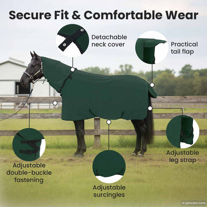 Horse Blanket Full Dark Green 145 cm Polyester