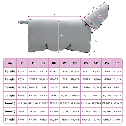 Horse Blanket Full Light Grey and Pink 75 cm Polyester