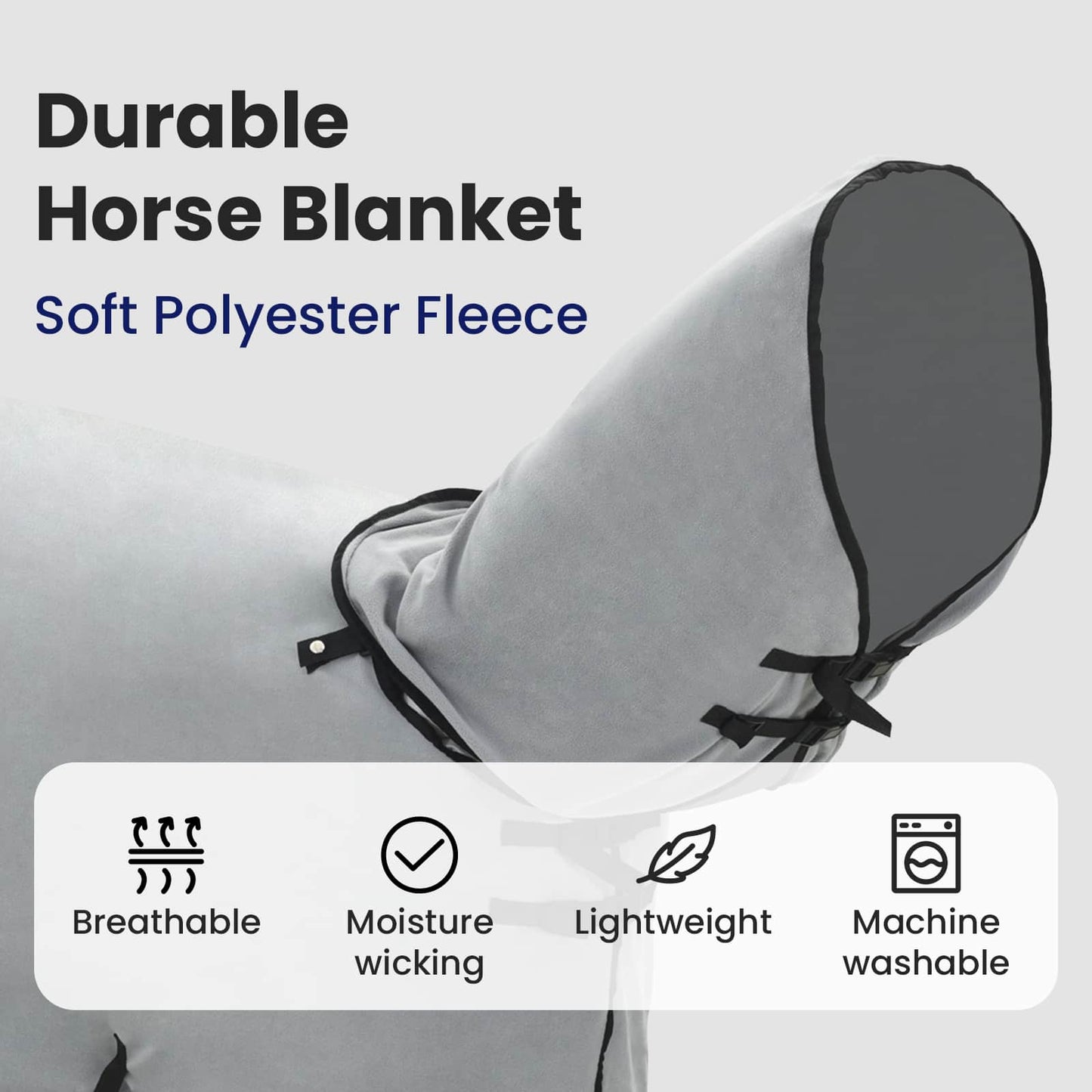 Horse Blanket Full Light Grey and Pink 115 cm Polyester