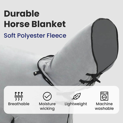 Horse Blanket Full Light Grey and Pink 125 cm Polyester