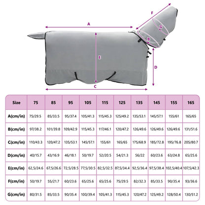 Horse Blanket Full Light Grey and Pink 135 cm Polyester
