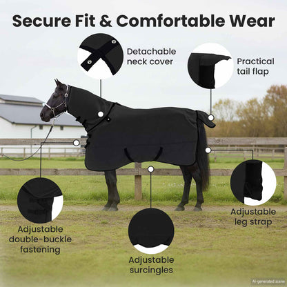 Horse Blanket Black 165 cm Polyester