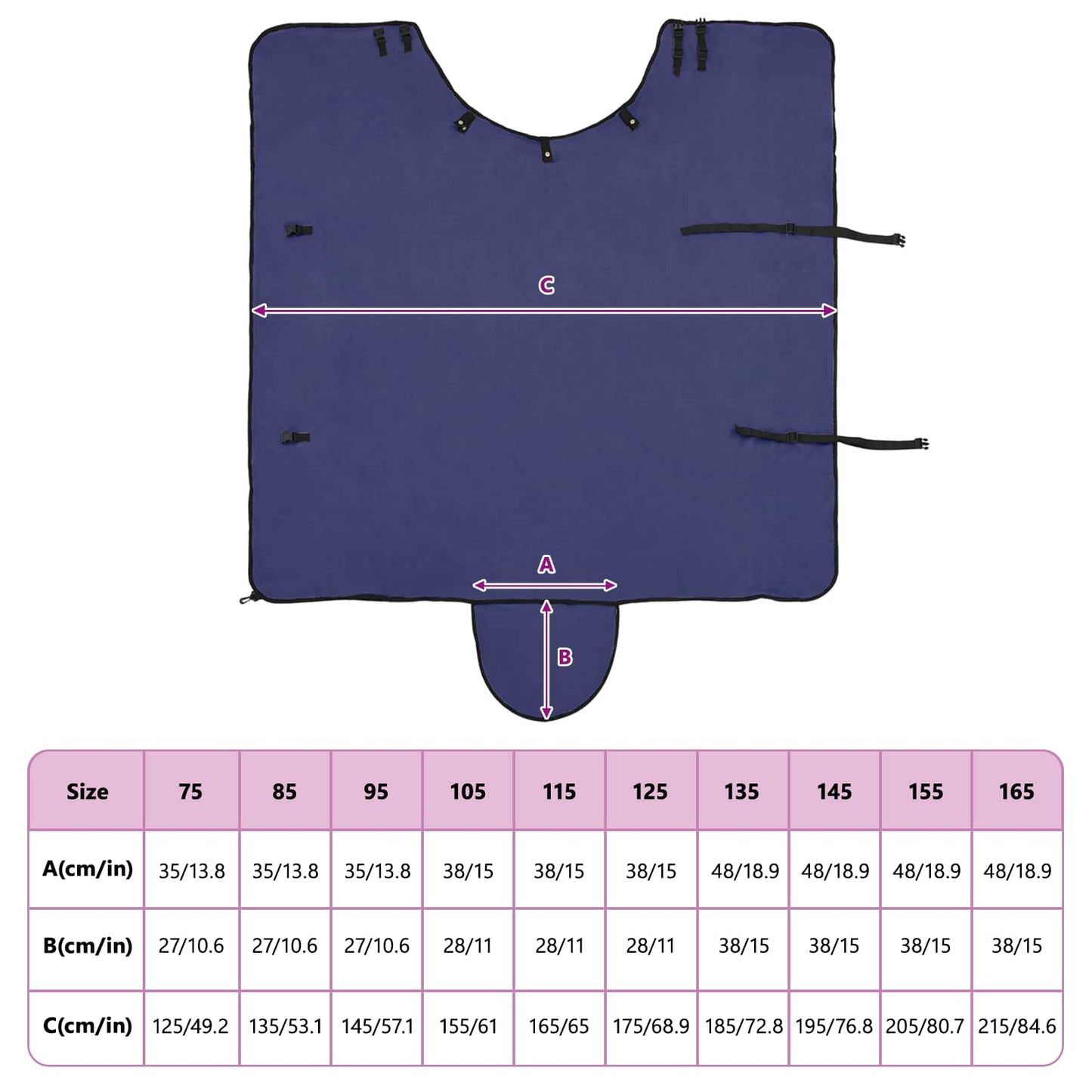 Horse Blanket Navy Blue 95 cm Polyester