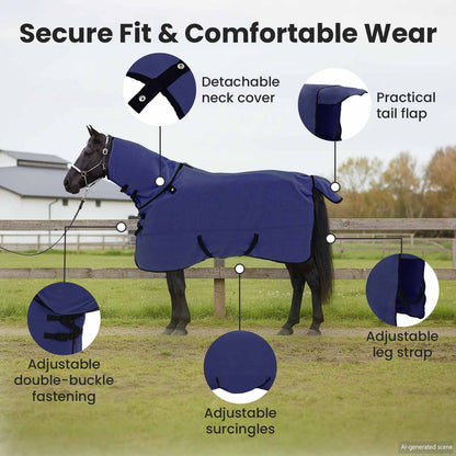 Horse Blanket Navy Blue 165 cm Polyester