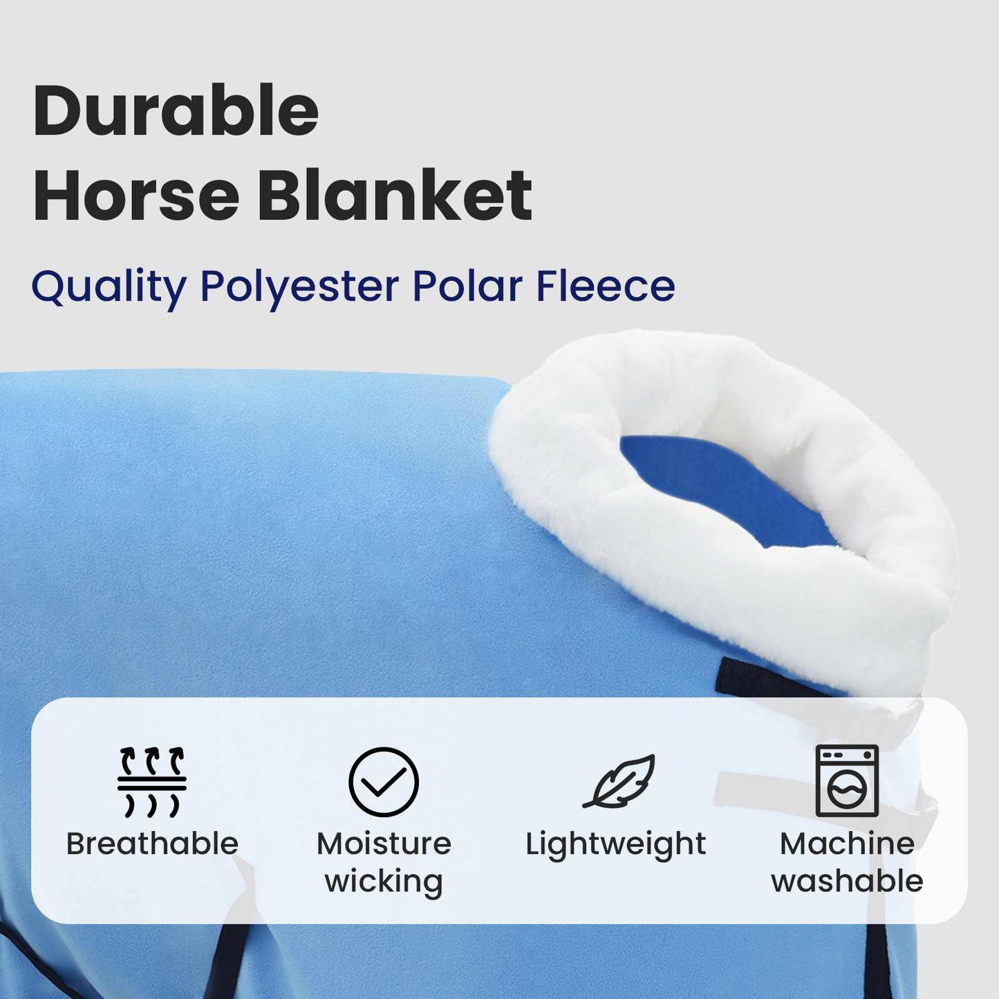Horse Blanket Full Aqua 75 cm Polar fleece