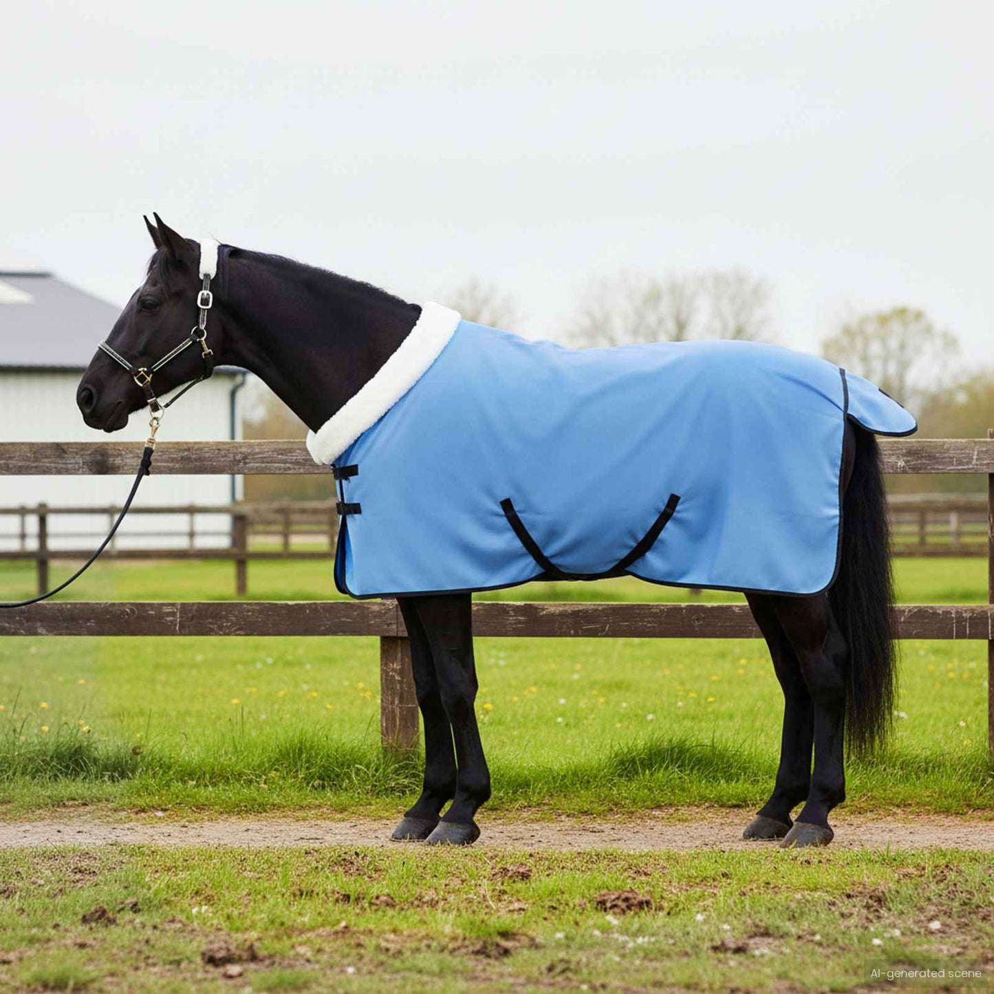 Horse Blanket Full Aqua 95 cm Polar fleece