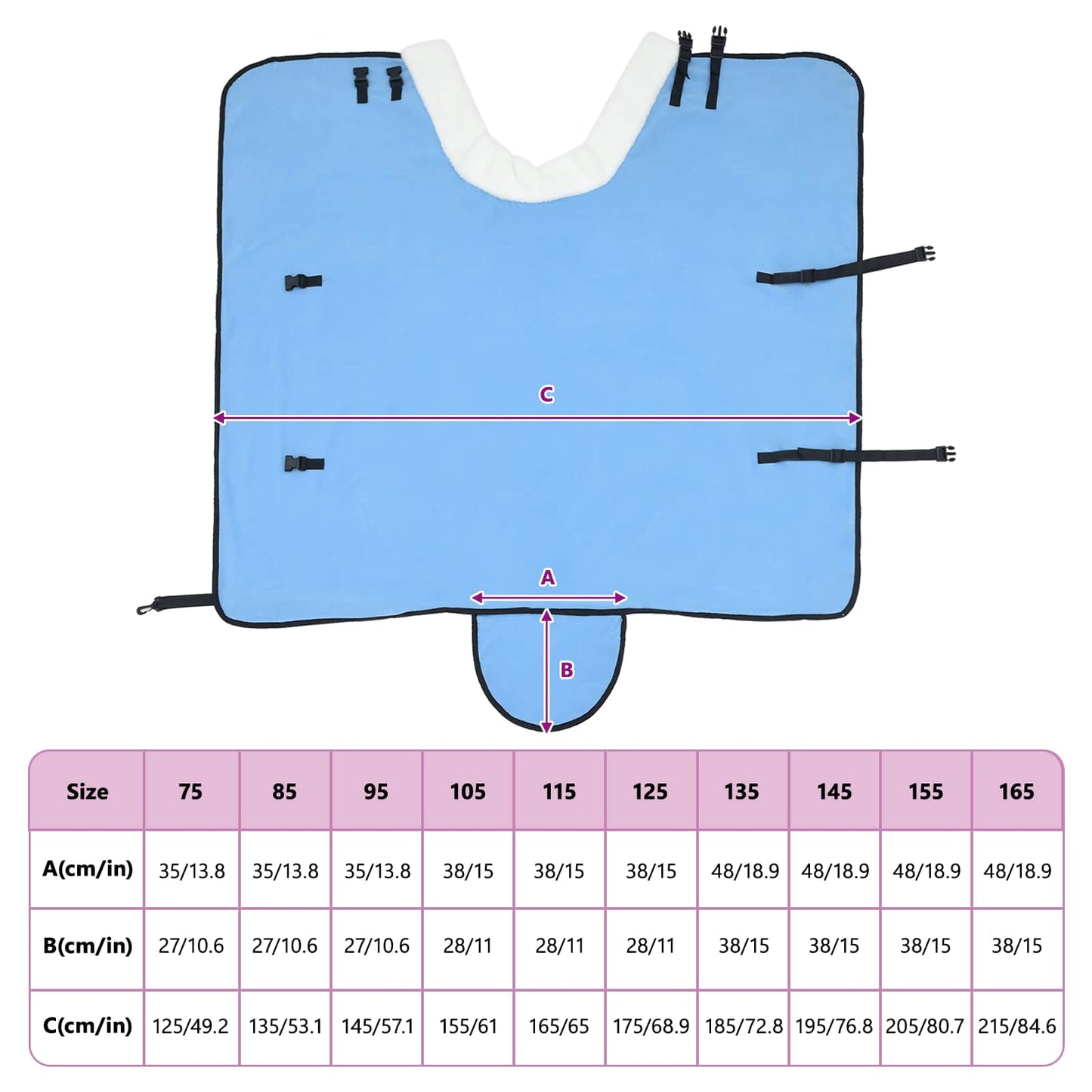 Horse Blanket Full Aqua 105 cm Polar fleece