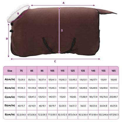Horse Blanket Full Dark Brown 105 cm Polar fleece