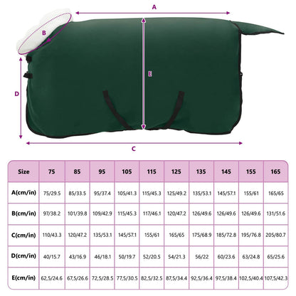 Horse Blanket Full Dark Green 85 cm Polar fleece