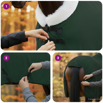 Horse Blanket Full Dark Green 95 cm Polar fleece