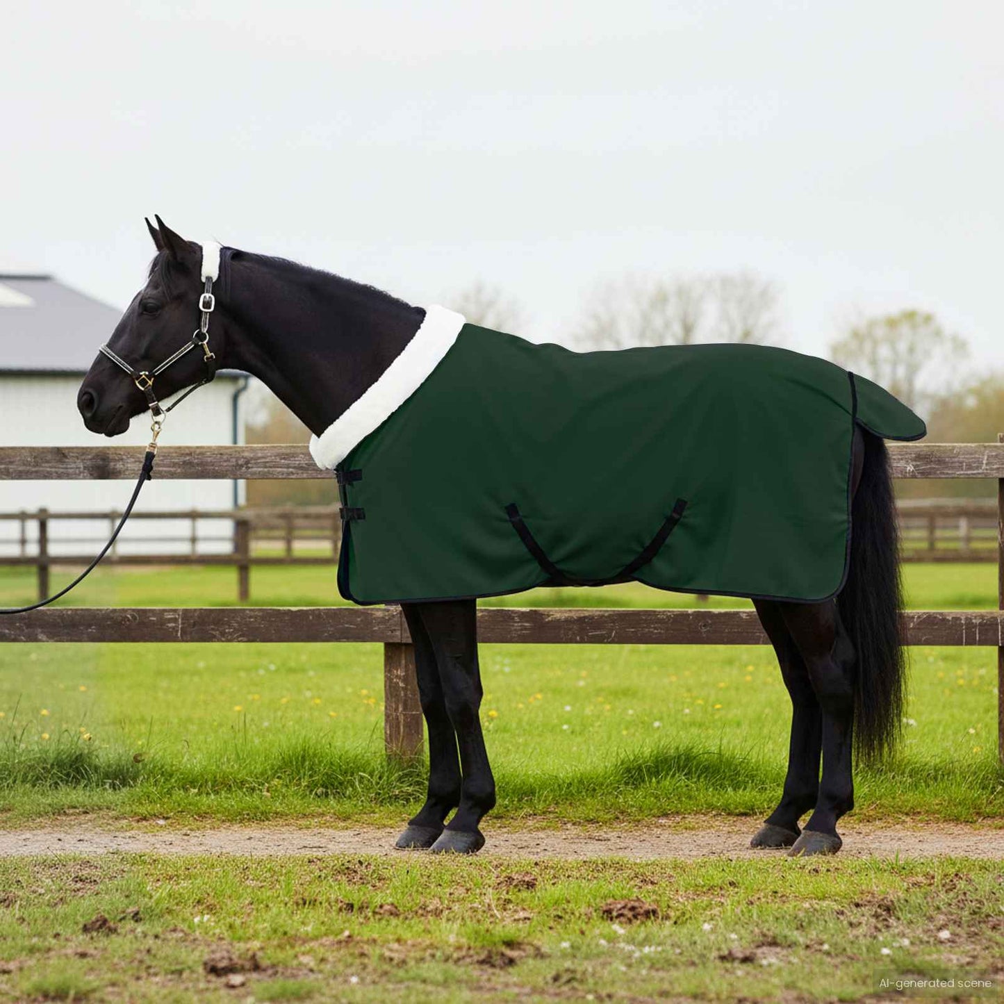 Horse Blanket Full Dark Green 115 cm Polar fleece