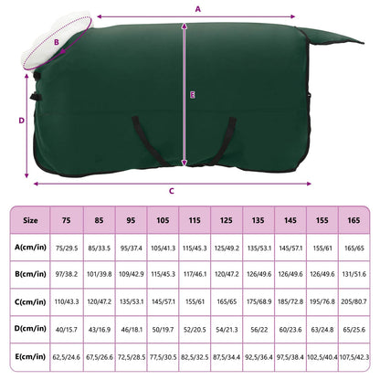 Horse Blanket Full Dark Green 135 cm Polar fleece