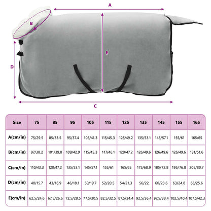 Horse Blanket Full Light Grey and Pink 115 cm Polar fleece