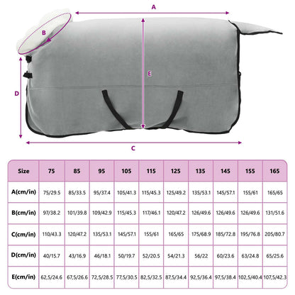 Horse Blanket Full Light Grey and Pink 165 cm Polar fleece