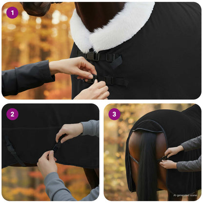 Horse Blanket Black 165 cm Polar fleece