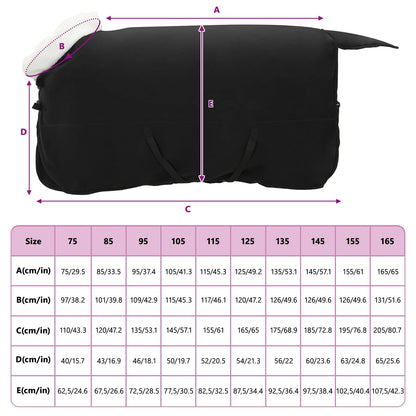 Horse Blanket Black 165 cm Polar fleece