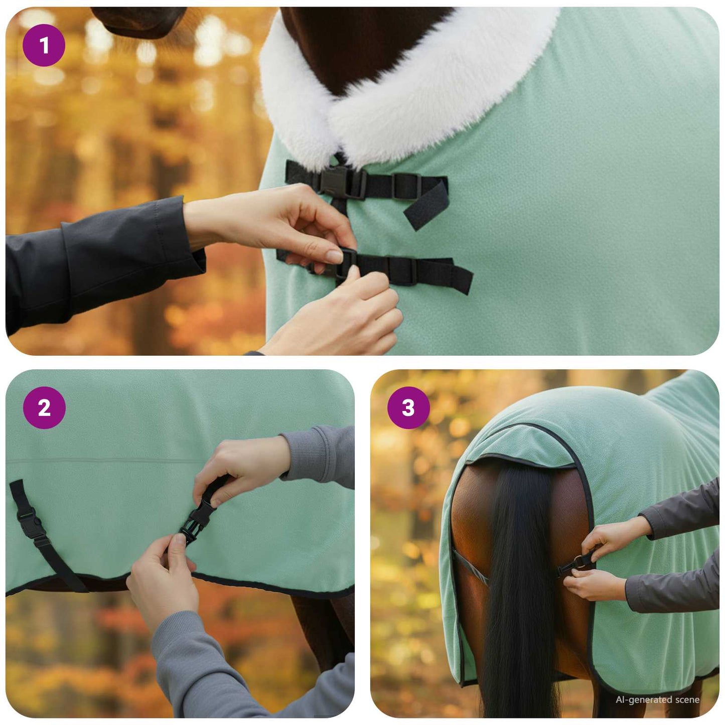 Horse Blanket Special Green 145 cm Polar fleece