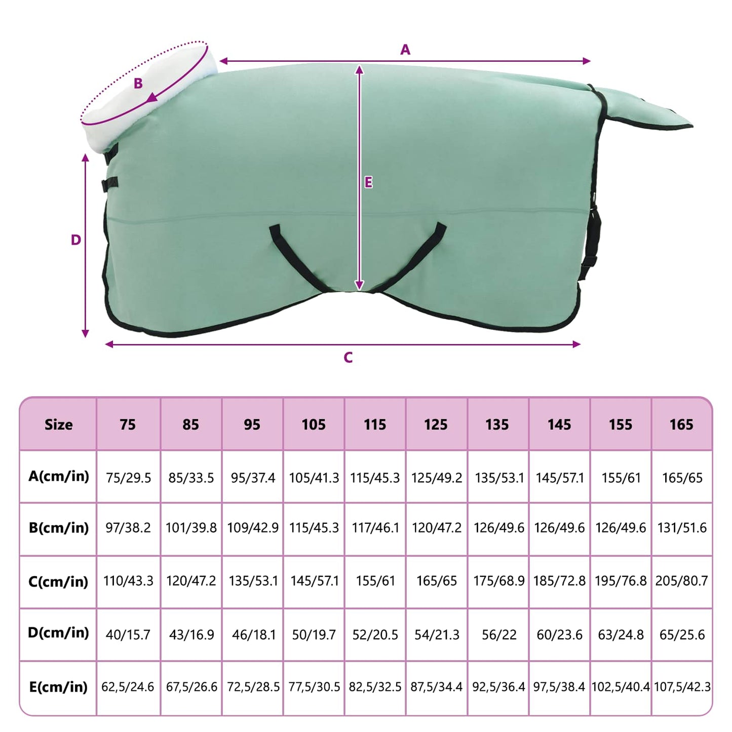 Horse Blanket Special Green 165 cm Polar fleece