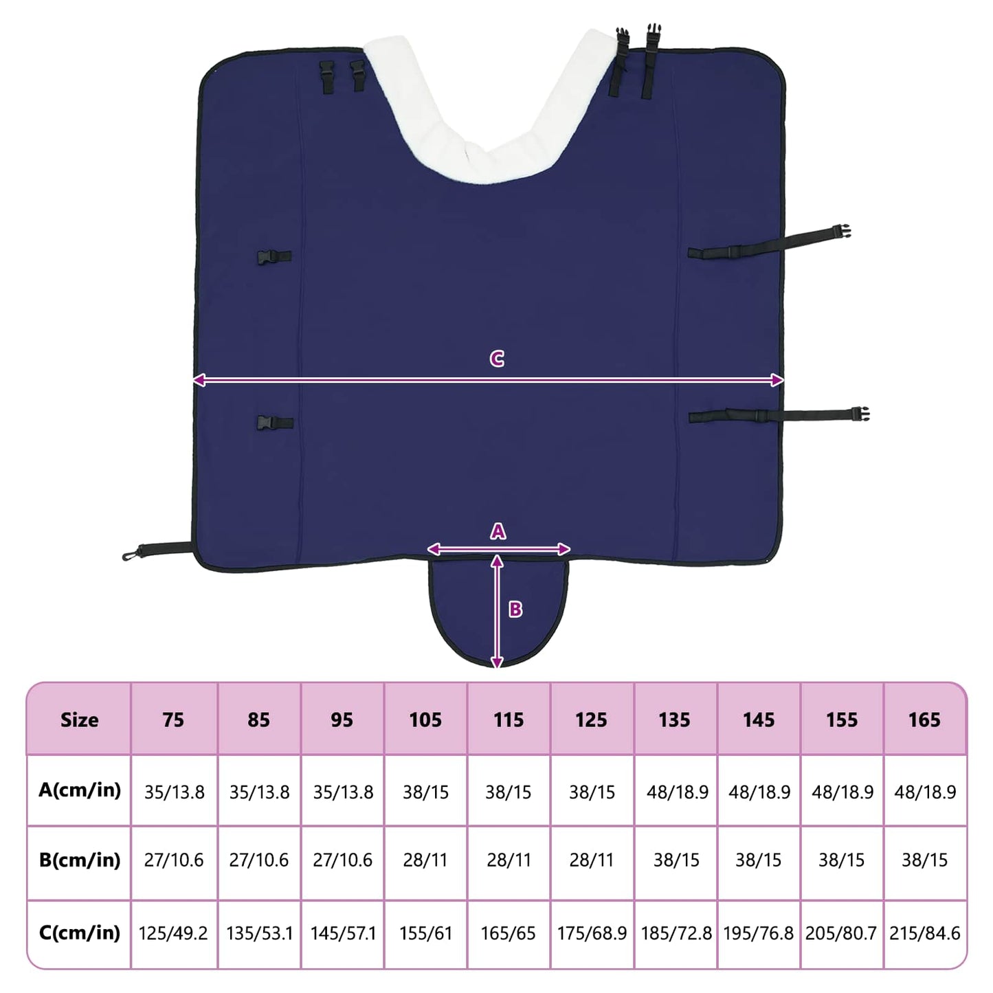 Horse Blanket Navy Blue 125 cm Polar fleece