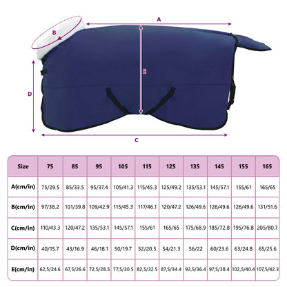Horse Blanket Navy Blue 165 cm Polar fleece
