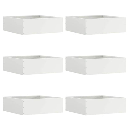 Lawn Edging 6 pcs White 40 x 40 x 13 cm Steel