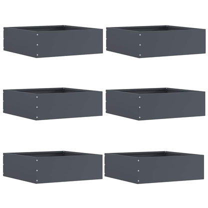 Lawn Edging 6 pcs Anthracite 40 x 40 x 13 cm Steel