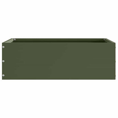 Lawn Edging 6 pcs Olive Green 40 x 40 x 13 cm Steel