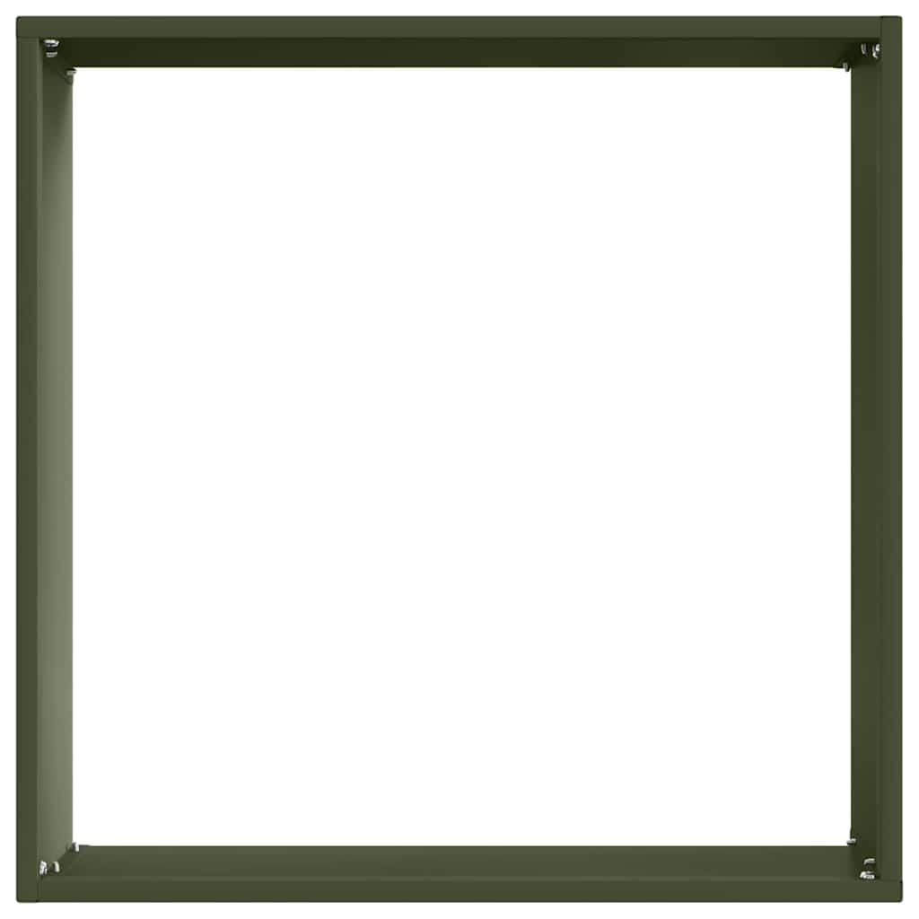 Lawn Edging 6 pcs Olive Green 40 x 40 x 13 cm Steel