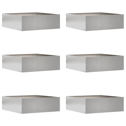 Lawn Edging 6 pcs 40 x 40 x 13 cm Stainless Steel Silver