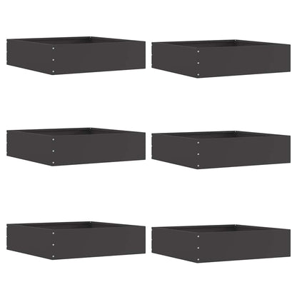 Lawn Edging 6 pcs Black 50 x 50 x 13 cm Steel