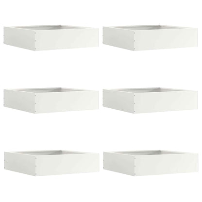 Lawn Edging 6 pcs White 50 x 50 x 13 cm Steel