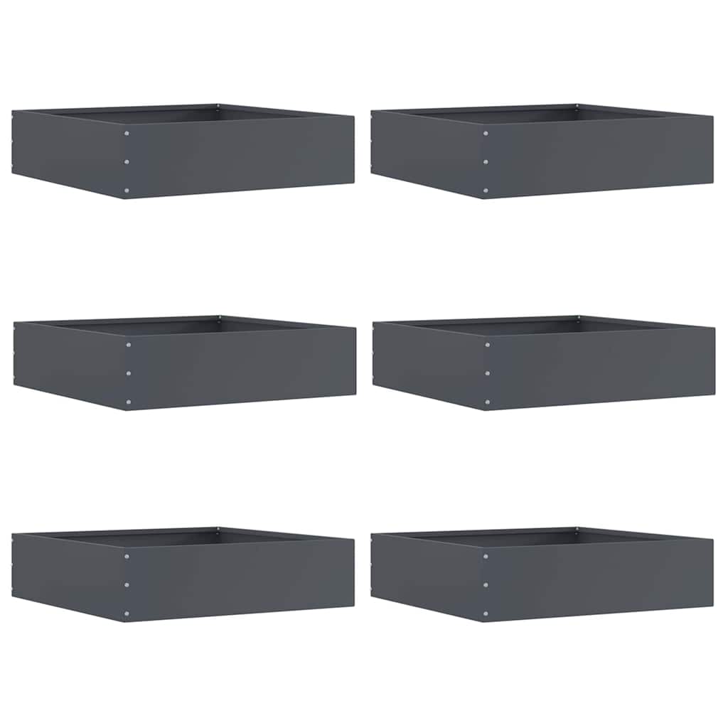 Lawn Edging 6 pcs Anthracite 50 x 50 x 13 cm Steel