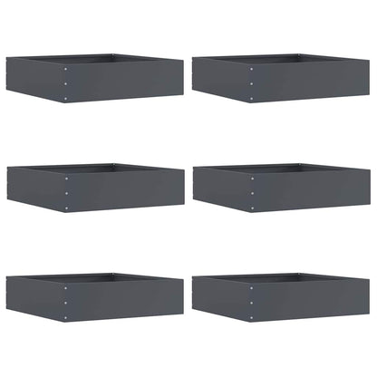 Lawn Edging 6 pcs Anthracite 50 x 50 x 13 cm Steel