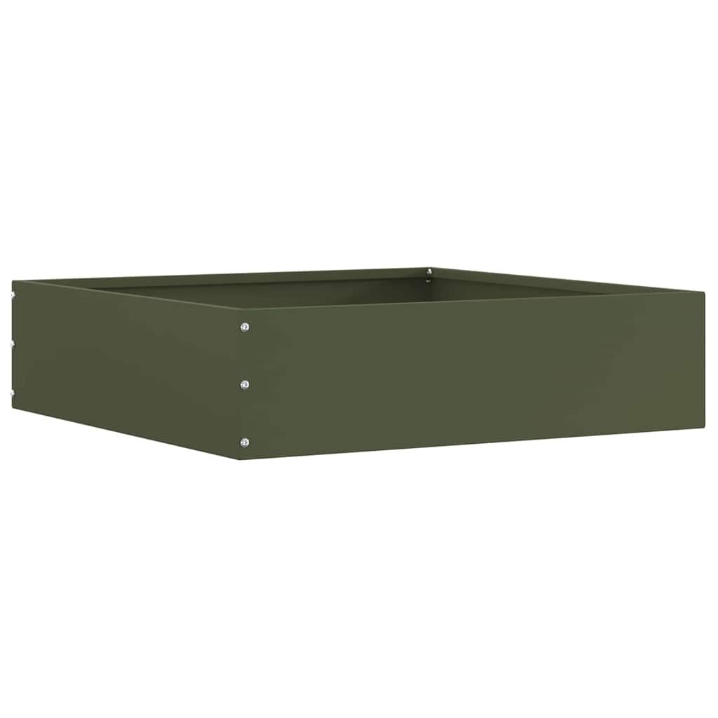 Lawn Edging 6 pcs Olive Green 50 x 50 x 13 cm Steel