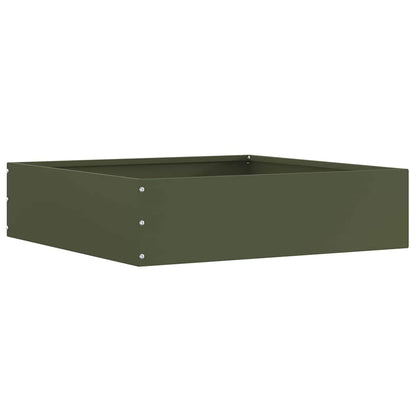 Lawn Edging 6 pcs Olive Green 50 x 50 x 13 cm Steel