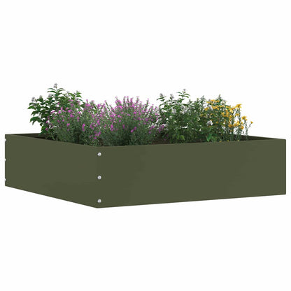 Lawn Edging 6 pcs Olive Green 50 x 50 x 13 cm Steel