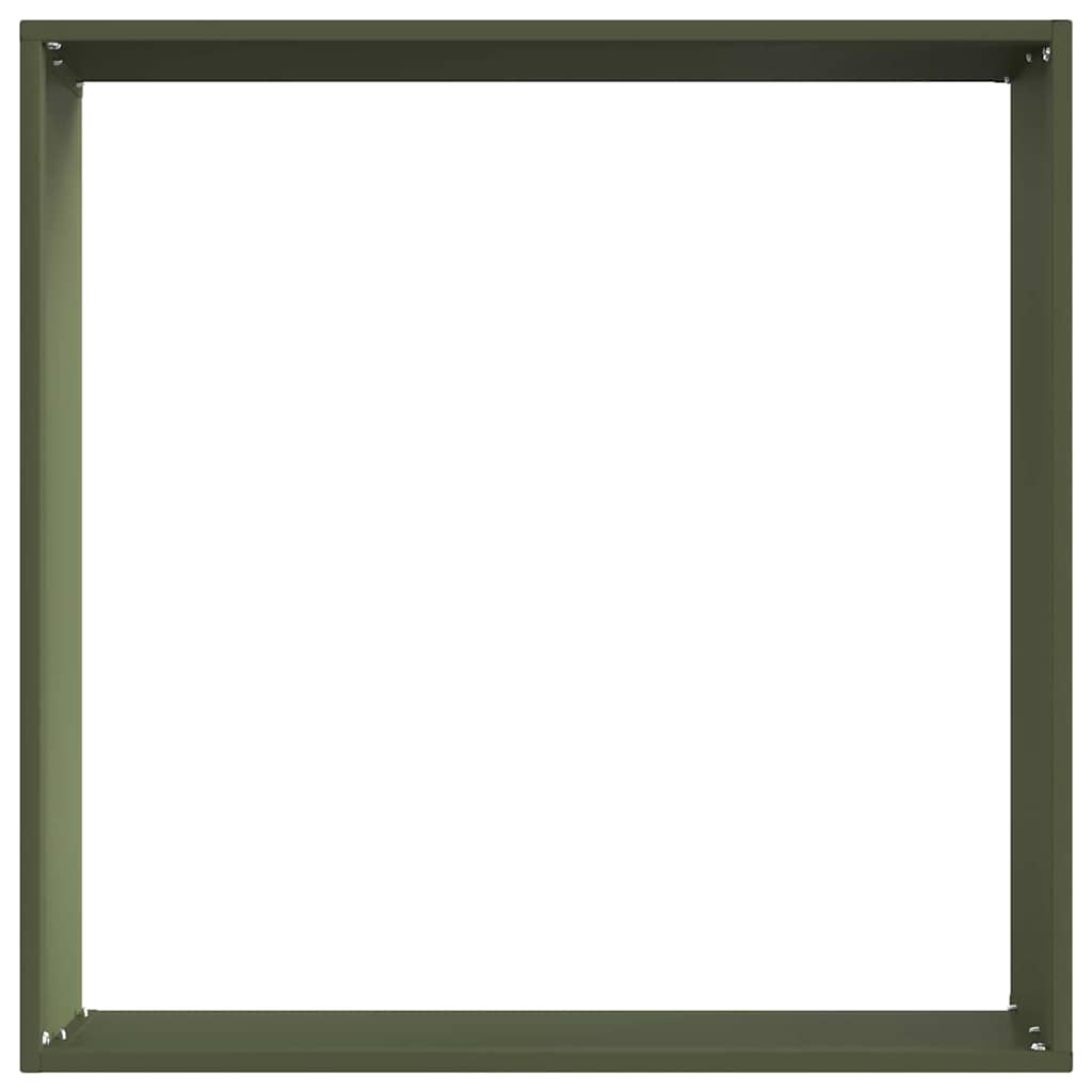 Lawn Edging 6 pcs Olive Green 50 x 50 x 13 cm Steel