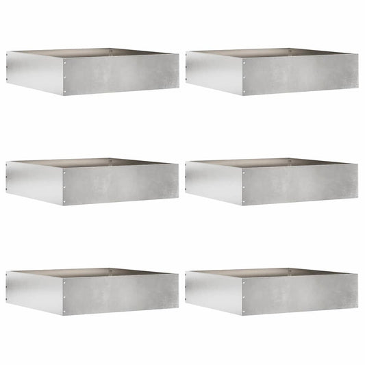 Lawn Edging 6 pcs 50 x 50 x 13 cm Stainless Steel Silver